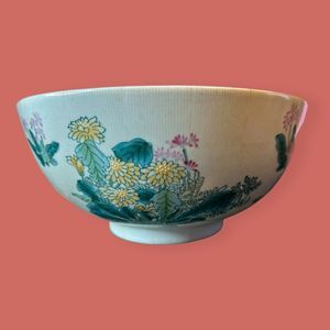 💐 LACMA DECORATIVE HAND PAINTED BOWL 2001 FLORAL ASIAN MUSEUM OF ART
